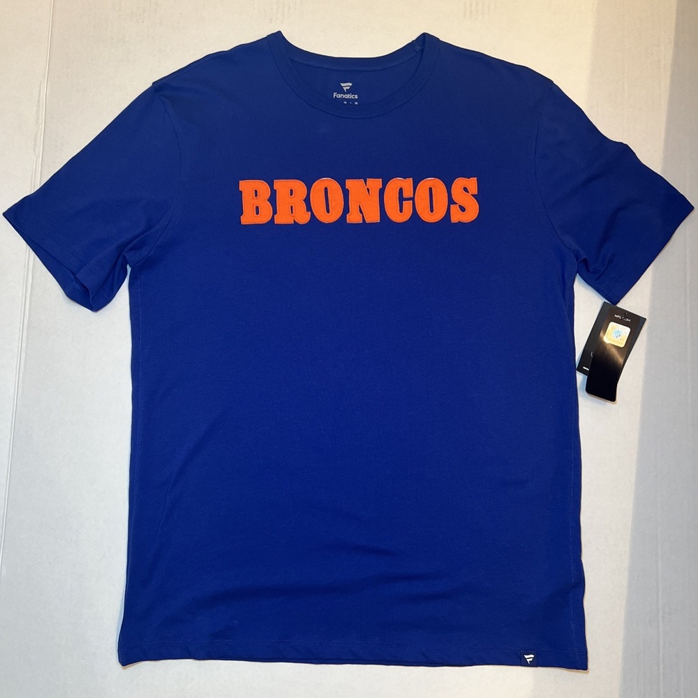 Denver Broncos Fanatics Elevated Classic Legacy Shirt Mens L NWT Throwback Patch